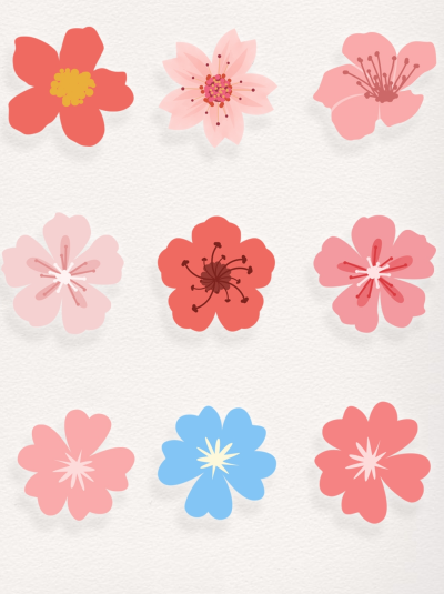 粉色桃花卡通装饰素材透明高清合集