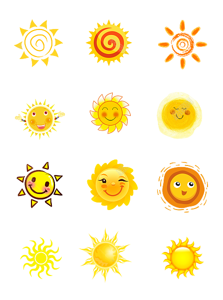 简约黄色阳光手绘卡通太阳公公太阳元素.png