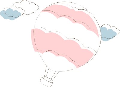 卡通热气球元素装饰图案