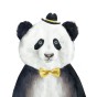 简约客厅挂画创意装饰画，黑白熊猫白熊卡通手绘装饰画 (2).jpg