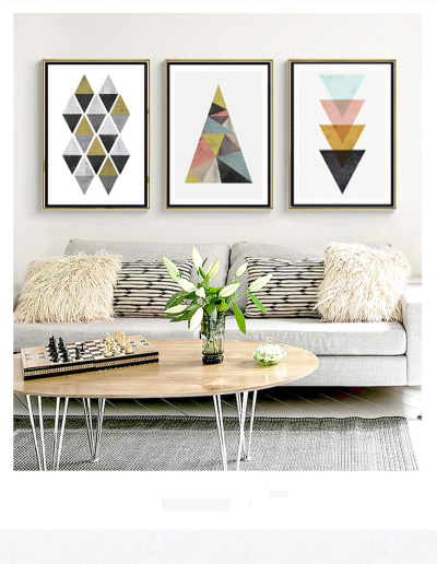 创意几何色彩装饰画，现代简约客厅沙发背景挂画
