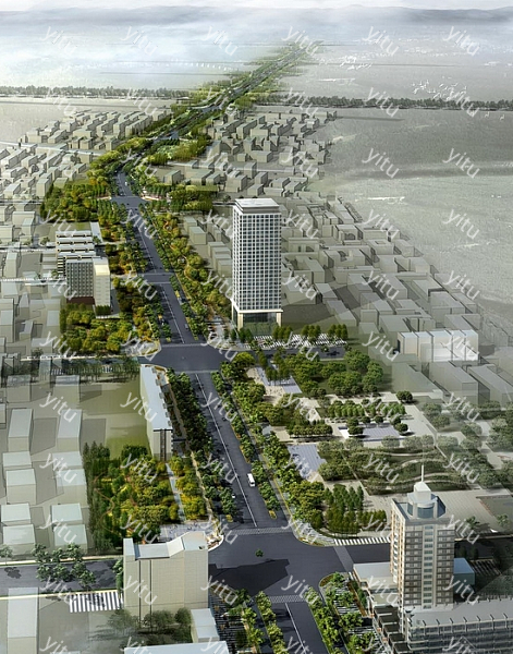 城市主干道街道景观设计方案[模型id:783]