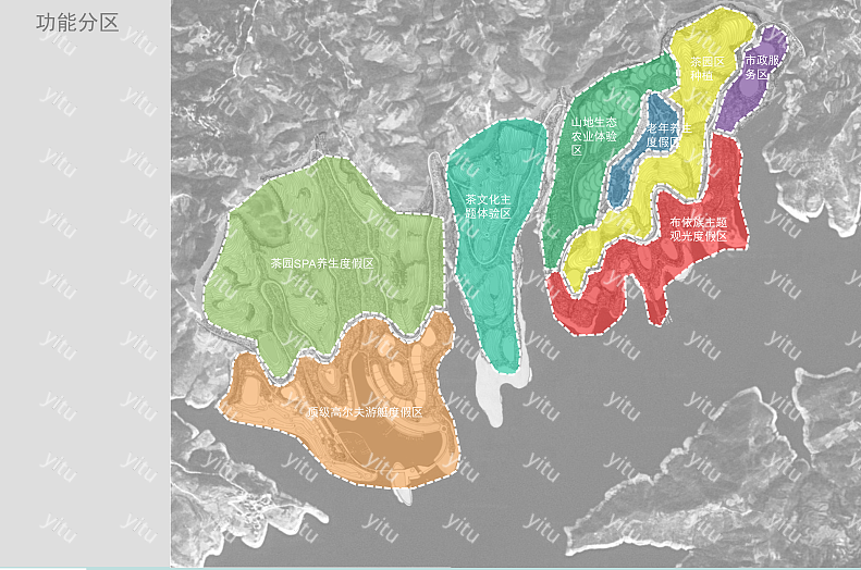 [贵州]兴义茶园项目概念规划设计(滨水,山地,茶园)c-2 功能分区图