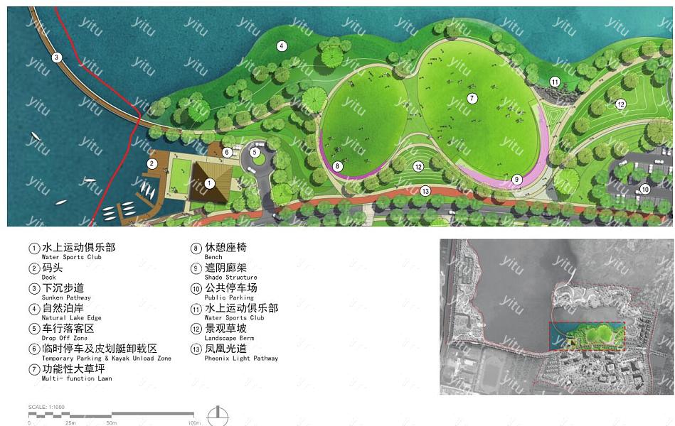 人文环湖森林公园景观设计方案[模型id:1180]