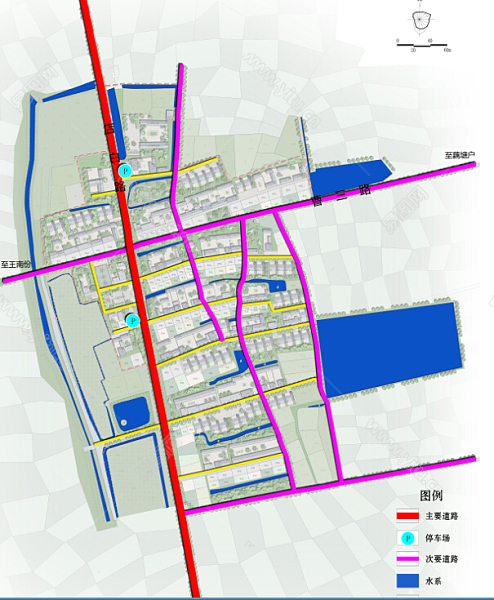 安徽肥东美丽乡村景观规划设计方案 道路系统规划图