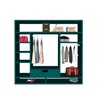 现代简约衣柜草图大师模型，衣柜SKP模型下载