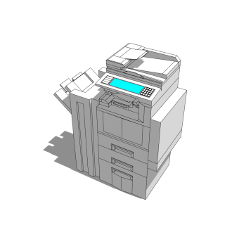 现代打印机sketchup模型，打印机草图大师模型下载