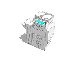 现代<em>打印</em>机sketchup模型，<em>打印</em>机草图大师模型下载