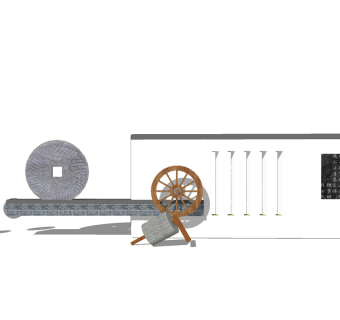 中式建筑小品草图大师模型，建筑小品sketchup模型免费下载