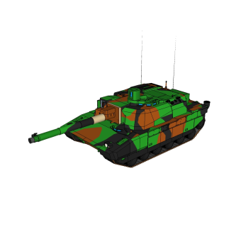 现代勒克莱尔主战坦克草图大师模型，坦克su模型下载