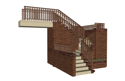 现代户外楼梯草图大师模型，户外楼梯sketchup模型免费下载