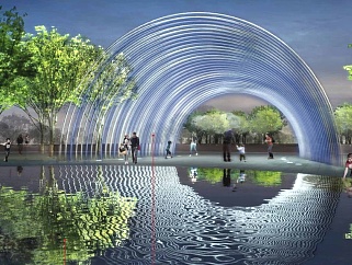 [安徽]淝河智慧中央公园景观设计图，室外景观设计方案