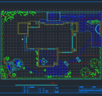 别墅庭院园林绿化工程施工图,cad建筑图纸免费下载