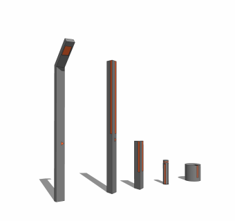 现代户外景观灯su模型免费下载，景观灯草图大师模型