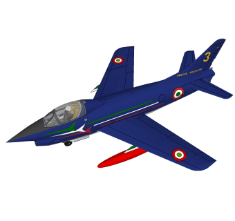 意大利G91攻击机草图大师模型，攻击机su模型下载