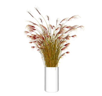 芦苇花瓶摆件草图大师模型,现代装饰品su模型下载