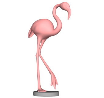 现代火烈鸟雕塑su模型,摆件草图大师模型下载