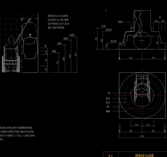 无障碍设施通行工具动态图库CAD图纸
