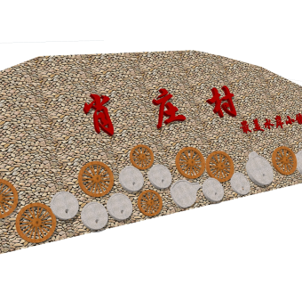 新中式文化景观小品草图大师模型，文化景观小品sketchup模型免费下载