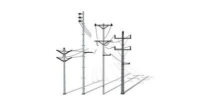 电线杆skb模型免费下载，电线杆sketchup模型