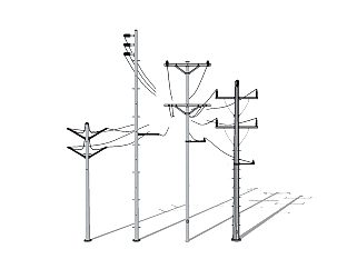 电线杆skb模型免费下载，电线杆sketchup模型