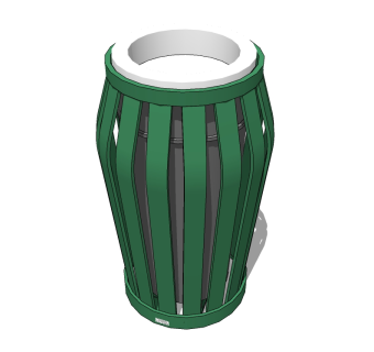 现代金属垃圾桶草图大师模型，垃圾桶SU模型下载