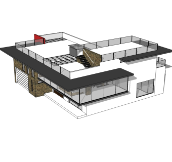 欧式风格别墅草图大师模型，别墅SU模型下载