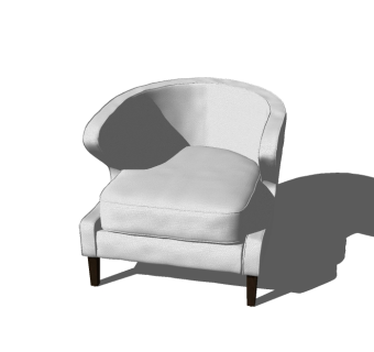 欧式布艺单人沙发SU模型免费下载，沙发草图大师模型