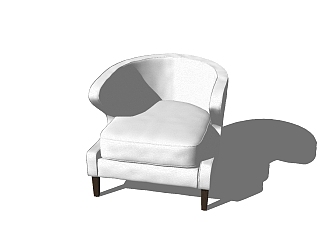 欧式布艺单人沙发SU模型免费下载，沙发草图大师模型