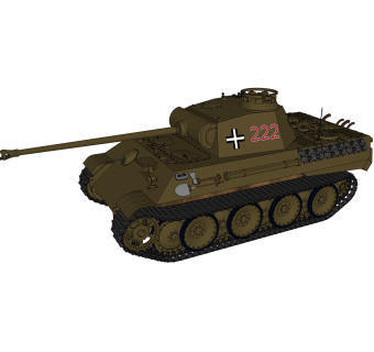 现代军用坦克草图大师模型，坦克sketchup模型下载