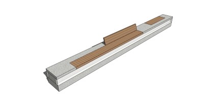 条形椅skb模型分享，户外长椅sketchup模型免费下载