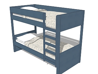 儿童床高低<em>床铺</em>草图大师模型，儿童床SU模型下载