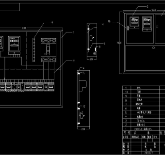 配电箱总装图及电气原理图CAD图纸