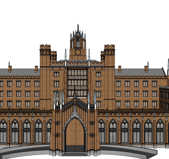 欧式酒店草图大师模型下载、欧式酒店su模型下载
