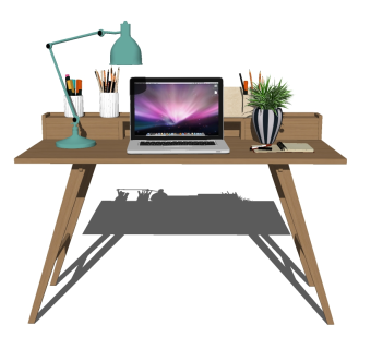 现代书桌草图大师模型下载、现代书桌su模型下载