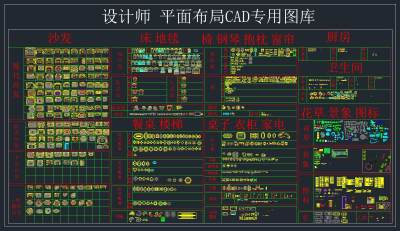 各种平面布局CAD工程图纸合集，平面布局cad施工图纸下载