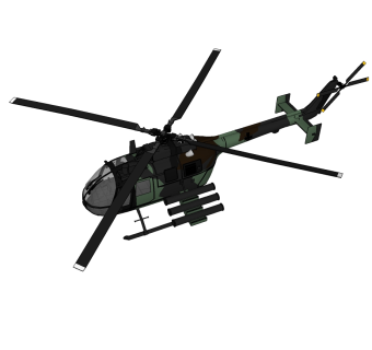 德国BO-105武装直升机草图大师模型，直升机SU模型下载