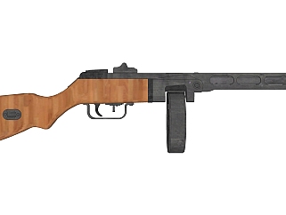 苏联PPSH-41式波波沙冲锋枪su模型,苏联PPSH-41式波波沙冲锋枪sketchup模型下载