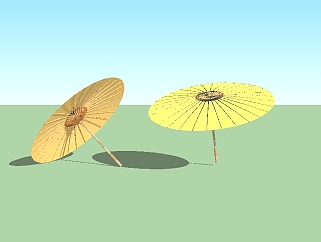 中式油纸伞草图大师模型，其他<em>陈设</em>sketchup模型
