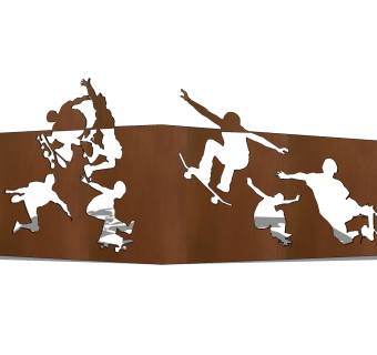 现代创意锈板草图大师模型，锈板sketchup模型下载