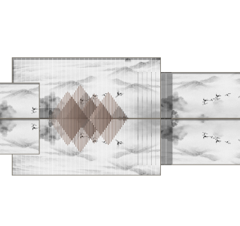 中式景观墙草图大师模型，景观墙sketchup模型免费下载