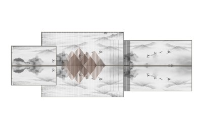 中式景观墙草图大师模型，景观墙sketchup模型免费下载