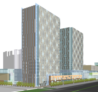 现代办公楼草图大师模型，办公楼sketchup模型免费下载