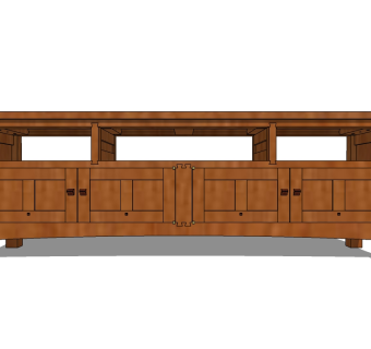 日式电视柜SU模型下载，电视柜skb模型分享