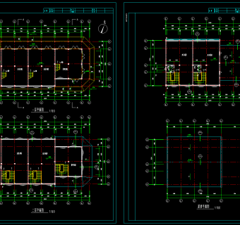 三层仿古建筑施工图，建筑CAD图纸下载