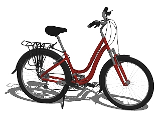 中式自行车SU模型，sketchup模型下载
