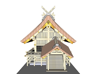 日式建筑房子草图大师模型下载、日式建筑房子su模型下载