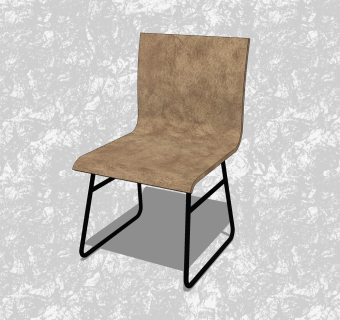 现代创意小座椅su模型，背靠椅草图大师模型下载