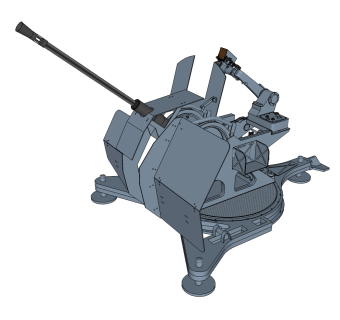德国FLAK38高射炮草图大师模型，高射炮SU模型下载