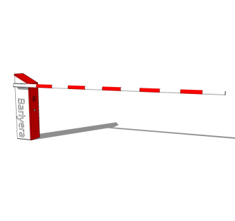 现代车行道闸SU模型，车行道闸SKP模型下载